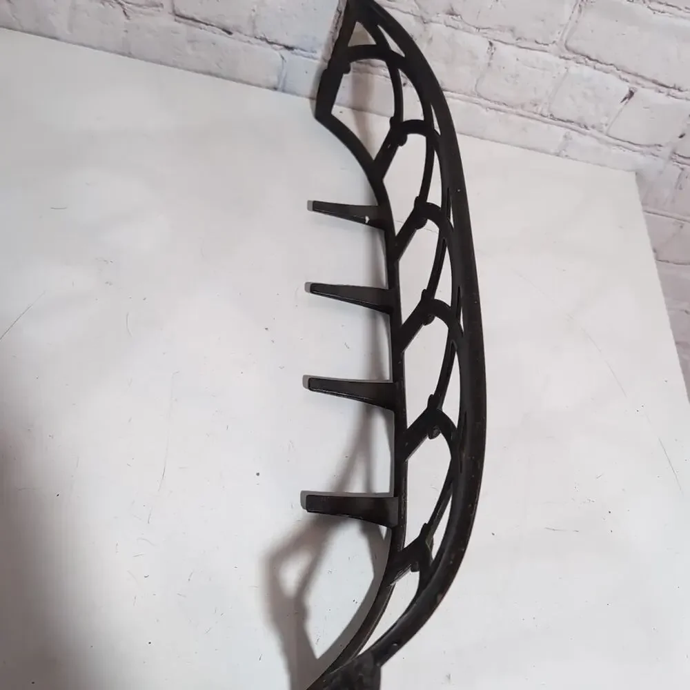 Vintage Cast Iron Pew Bible Hymnal Book Holder Wall Rack Art Deco Architectural